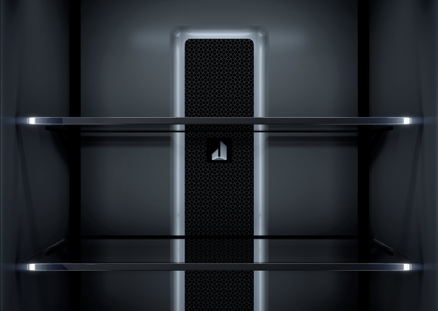 The interior of a column freezer, focusing on the air tower.